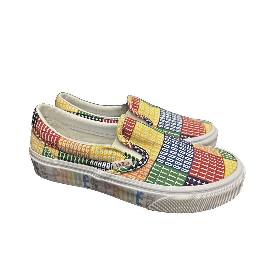 Vans Slip On Classic Pride Shoes Women's 7 Men's 5.5 LBGTQ Rainbow